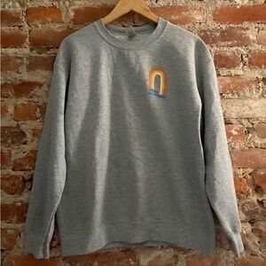 No Rain No Rainbows Gray Crewneck Sweatshirt